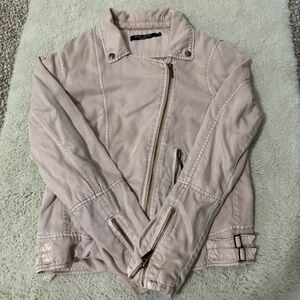 Wax Jeans  Light Pink Denim Motorcycle Style Jacket